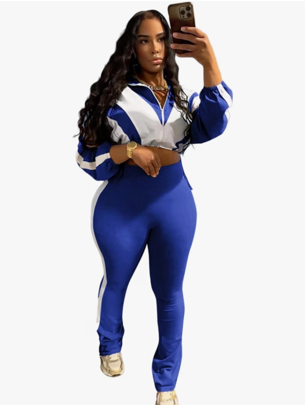 Women 2 Piece Outfit Casual Sweatsuit Zip Up Jacket Long Pants Workout Sets